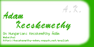 adam kecskemethy business card