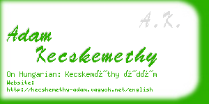 adam kecskemethy business card